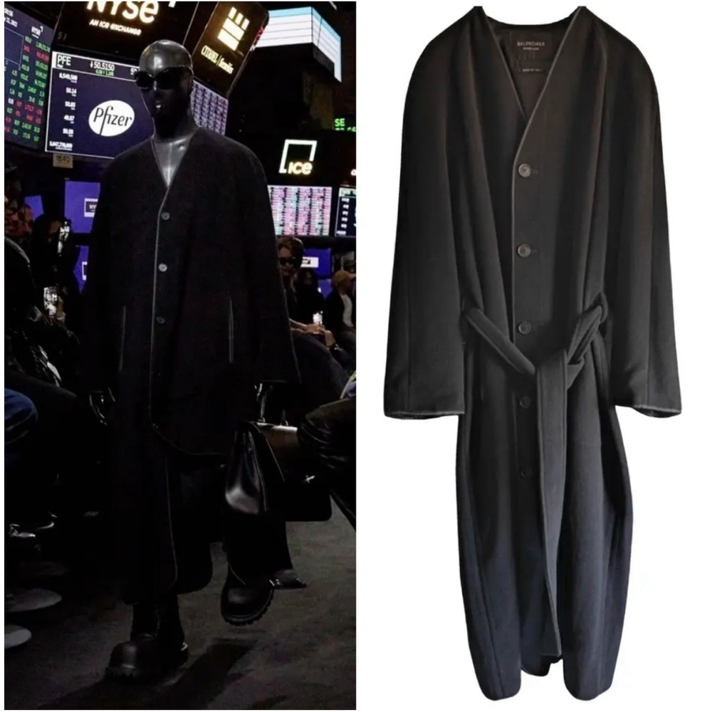 Balenciaga Runway Unisex Oversized Cashmere Wool Brushed Coat NWT